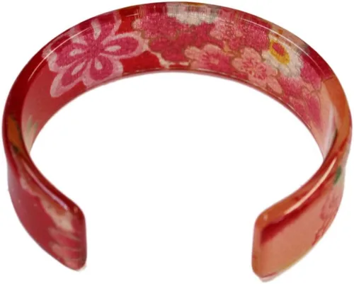 Vista 2 de N&N Find Japan Pulsera japonesa Kyoto Chirimen (rojorosa), Acrílico