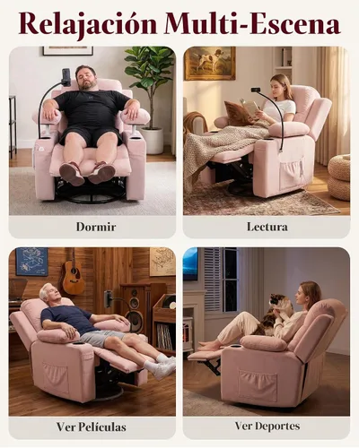 Vista 9 de Silla reclinable giratoria eléctrica con reposabrazos ajustables