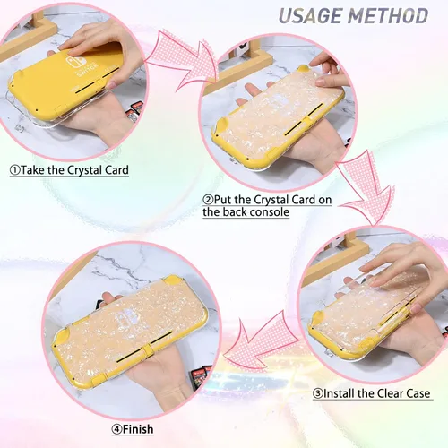 Vista 4 de DLseego Clear Glitter Protective Case for Switch Lite Console 2019, Dockable Sparkle Crystal Bling Soft & Flexible TPU and Hard PC Shockproof with