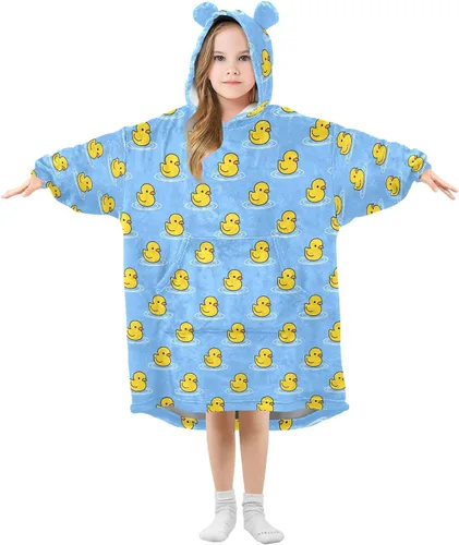 Vista 29 de Mantas portátiles para niños, súper suaves, cálidas y acogedoras, sudadera con capucha de gran tamaño, regalos para niños de 3 a 14 años, niñas