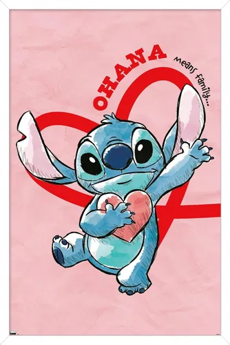 Vista 13 de Trends International Disney Lilo and Stitch - Póster de pared de corazones, 22.4 pulgadas de largo x 14.7 pulgadas, versión enmarcada en madera