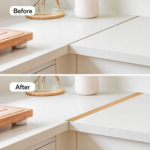 Vista 5 de Rubber Bond Cubiertas para huecos para estufas de cocina, cubierta autoadhesiva para horno, estufas y mostradores, rellenos flexibles para espacio