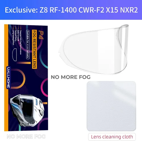 Vista 2 de Película antivaho para viseras RF-1400 X15, inserto de escudo CWR-F2 compatible con cara de visera Z8 NXR2, protección UV para mañanas frías
