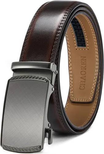 Vista 36 de CHAOREN Cinturón para hombre de cuero con trinquete - Ajuste personalizable, estilo sin esfuerzo (35 mm)