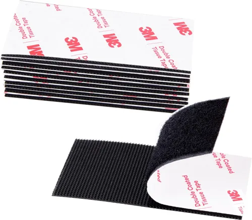 Vista 9 de Cinta de gancho y bucle (1 pulgada × 4 pulgadas), tira adhesiva de alta resistencia, cinta autoadhesiva entrelazada, tiras de montaje adhesivas