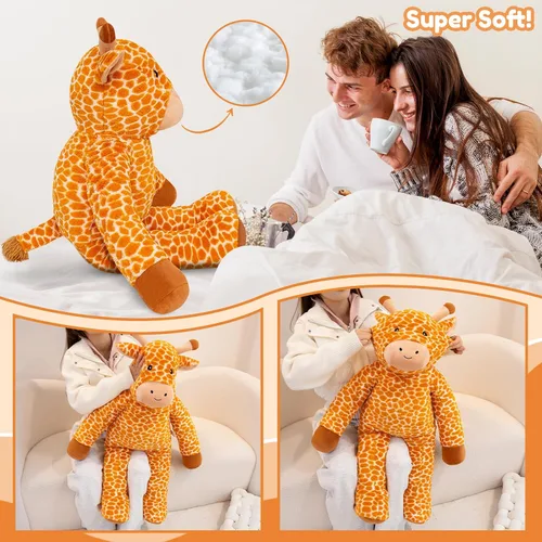 Vista 6 de SQEQE Peluche de jirafa grande de 39 pulgadas, jirafa de peluche gigante para niños y adultos, lindos peluches enormes para cumpleaños, Navidad