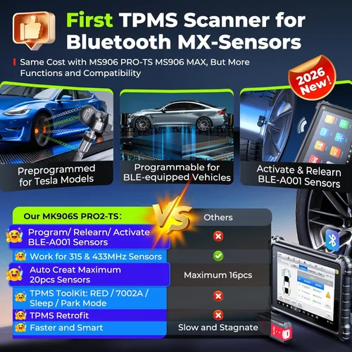 Vista 6 de Autel Escáner MaxiCOM MK906 PRO2-TS: 2026 Multilingüe de MS906 PRO2-TS, 2.0 hasta MS906 PRO TS MK906PRO-TS MP900TS MS906PRO MS906MAX, TPMS 2.0