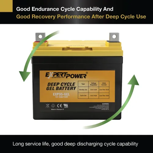 Vista 5 de ExpertPower Batería solar de ciclo profundo de gel de 12V 35Ah, tecnología de gel sellada para aplicaciones marinas, movilidad, SLA1156