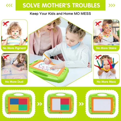 Vista 5 de Juguetes para niñas y niños pequeños, tablero de dibujo magnético para niñas y niños de 3 años, pizarra de garabatos con 1 bolígrafo para niños de 3