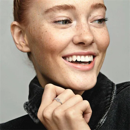 Vista 2 de PANDORA Jewelry - Anillo brillante de plata de ley con circonita cúbica, talla 9, Metal precioso., Zirconia cúbica
