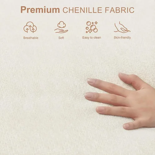 Vista 3 de Hanherry - Sofá seccional con sofá cama extraíble, sofá cama de chenilla con 2 asientos de almacenamiento y carga USB, cómodos sofás modulares