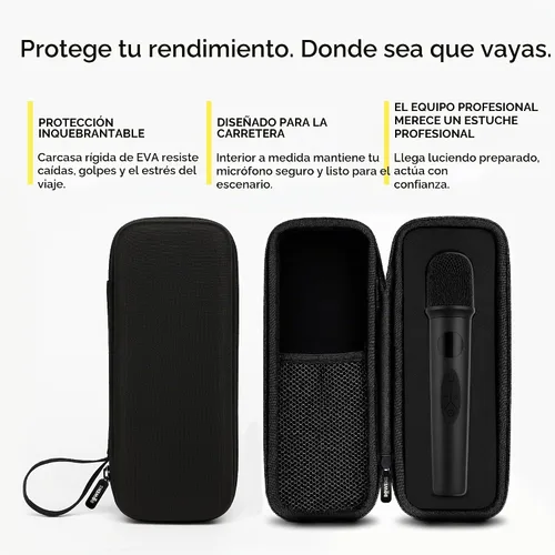 Vista 7 de Sistema de Micrófono Inalámbrico Bowens – Micrófono Inalámbrico para Karaoke con Receptor, Control de Eco, Pantalla LCD, Carga USB-C, Adaptador