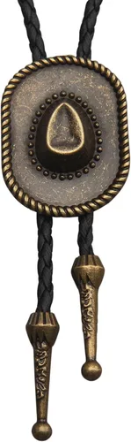 Vista 238 de Jeilwiy Corbata de bolo para hombre, corbata de vaquero occidental, collar de corbata de bolo dorado, corbata de cuero, corbata de Halloween