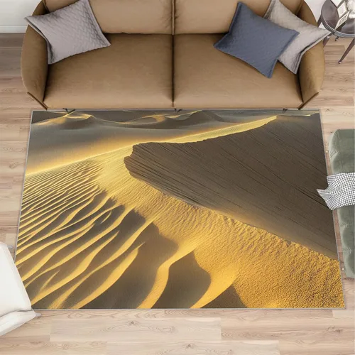Vista 2 de Desert Dunes Rugs for Bedroom, Desert Landscape Area Rug, Natural Scenery Rugs for Living Room, Indoor Non-Slip Rug, Machine Washable Carpet for