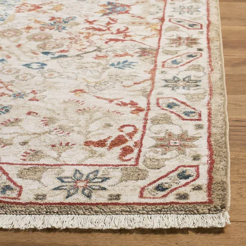 Vista 3 de SAFAVIEH Kashan Collection - Alfombra de pasillo de 2 pies 6 pulgadas x 8 pies, color marfil y marfil, diseño oriental tradicional, no desprende