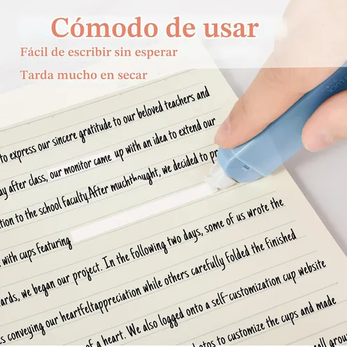 Vista 3 de Temiary - Juego de 6 cintas correctoras blancas mini, secado rápido y suave para escritura, juego de cintas correctoras estéticas y lindas fáciles