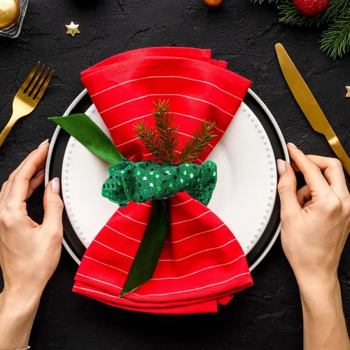 Vista 5 de 60 coleteros de Navidad para mujer, coleteros de Navidad a granel, coleteros de terciopelo suave elástico con copos de nieve, coleteros a cuadros