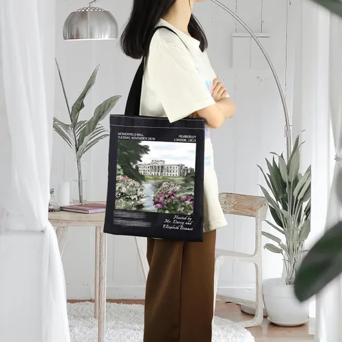 Vista 5 de ENSIANTH Funda de libro de Pride Reader con cremallera para regalo para amantes de los libros de prejuicios de JA Novelist (bolsa B)