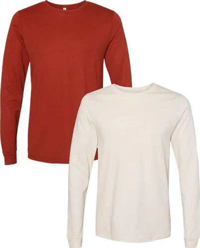 Vista 81 de Canvas Filmore 3501 - Camiseta de 4.2 onzas para hombre manga larga (1) Ceniza + (1) Jaspeado atlético