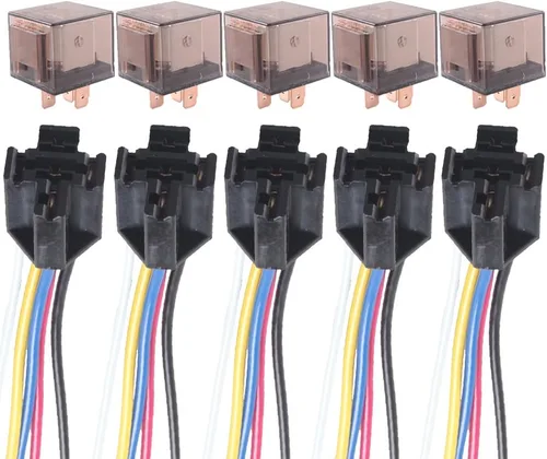Vista 8 de Cable conector para relé de auto, de E Support, 12 V, 30 A, 40A, 60A, 80A SPST, SPDT 4 pines, 5 unidades Paquete de 5