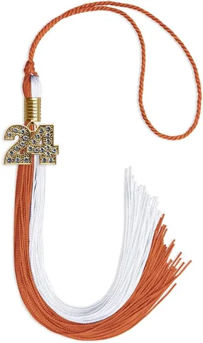 Vista 236 de Endea Graduation Borla de doble color con dije dorado (negro/oro brillante, 2022)