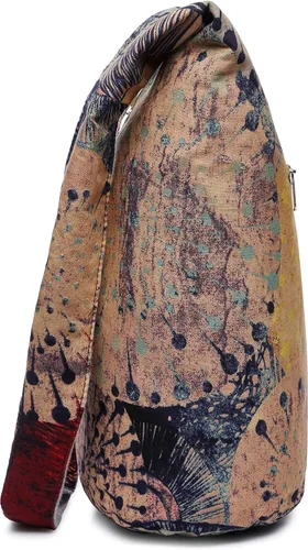 Vista 8 de Bolsa de hombro para mujer, de lona en estilo hippie/bohemio para llevar cruzada al hombro, disponible en diferentes colores y estampados