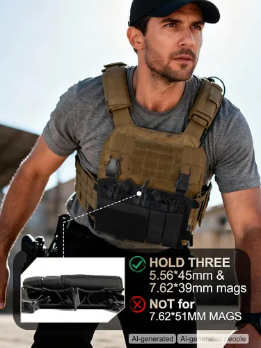 Vista 7 de OneTigris Triple Mag Pouch with Utility Pouch Tactical Placard
