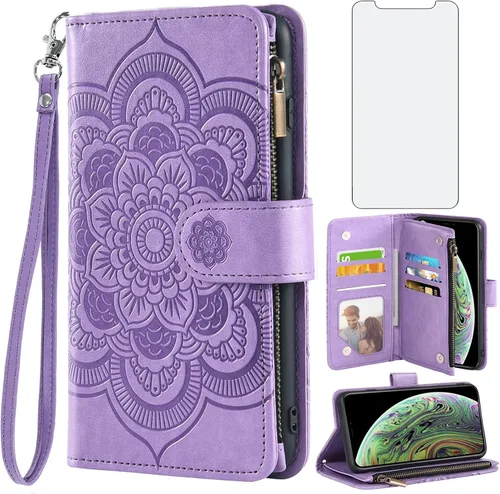 Vista 10 de Asuwish Funda compatible con iPhone Xs Max y protector de pantalla de vidrio templado, funda para teléfono celular para i X XR Xsmax 10x SX Xmax Azul