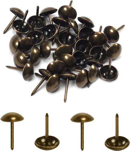 Vista 36 de MroMax 120 tachuelas de clavos para tapicería de 0.47 pulgadas de diámetro, hierro de estilo vintage, de metal, redondos, de 0.67 pulgadas de altura