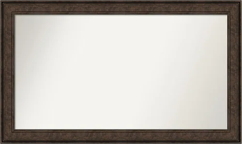Vista 189 de Amanti Art Espejo de pared personalizado no biselado (25 x 25 pulgadas), marco de bronce acentuado, varios tamaños personalizados, espejo de baño