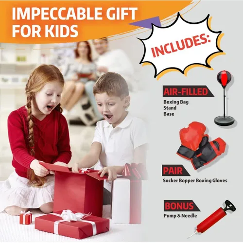 Vista 7 de Punching Bag for Kids, 3-12 Adjustable Boxing Equipment with Boxing Gloves, Boxing Set as Boys & Girls Toys Gifts