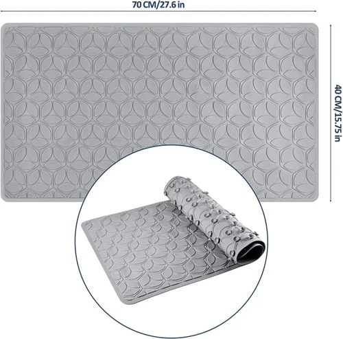 Vista 7 de Alfombra antideslizante para bañera Alfombra de baño de goma real para bañera y ducha Alfombra de baño para seguridad diaria Alfombra de baño