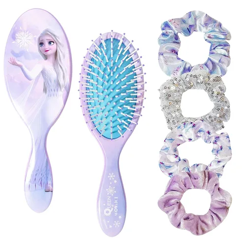 Vista 10 de Barbie - Juego de 5 piezas de accesorios para el cabello, 1 cepillo regular de 9 pulgadas y 4 coleteros, cepillo desenredante, cuerdas elásticas
