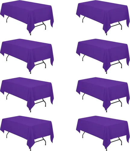 Vista 29 de BRILLMAX - Manteles para mesa rectangular de 6 pies, tela de lino de poliéster, lavable, para boda, recepción, banquete, fiesta de cumpleaños, 60 x