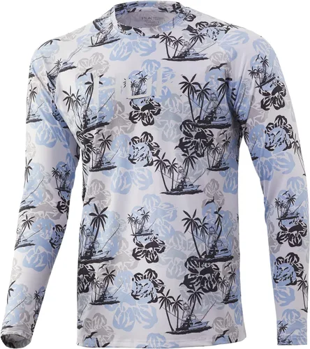 Vista 58 de Huk Pursuit Vented LS para hombre Refracción Fish Fade - San Sal/Wahoo