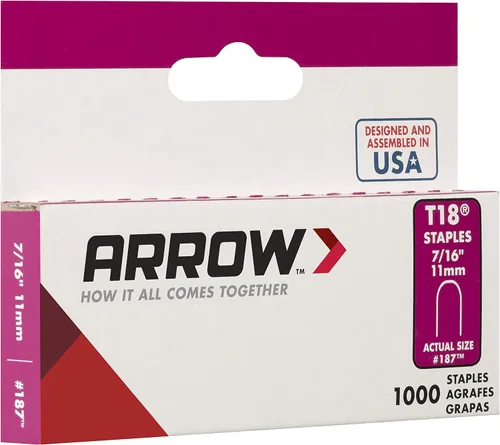 Vista 5 de Arrow Fastener 187 716 pulg. T18, grapas originales de bajo voltaje, 1000 unidades, 186