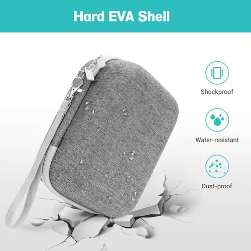 Vista 5 de ProCase Estuche de transporte para nebulizador portátil, máquina nebulizadora de mano para adultos y niños, bolsa de almacenamiento rígida con Gris