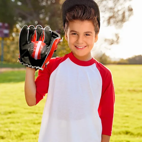 Vista 6 de Guantes de béisbol deportivos de velcro y pelota – Juego de béisbol de práctica de velcro para niños y niñas – Kit de pelota de béisbol de velcro