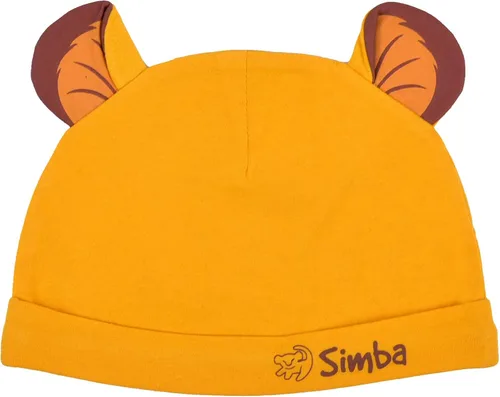 Vista 4 de Disney Lion King Boys Simba Costume Bodysuit and Hat Set for Newborn and Infant YellowBrownWhite