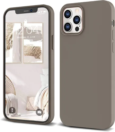 Vista 12 de IceSword Funda para iPhone 12 Pro Max, de silicona líquida delgada protectora a prueba de golpes, forro de microfibra antiarañazos, color azul