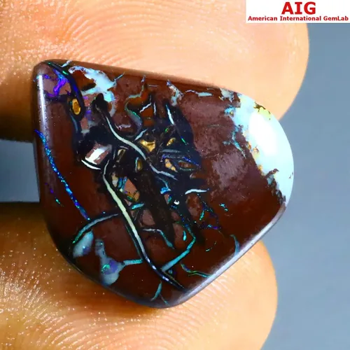 Vista 4 de 18.63 ct AIG CERTIFICADO DE CORTE FANCY (0.748 x 0.669 in) PIEDRA SUELTA AUSTRALIANA OPAL NATURAL SUELTA NO CALENTADASIN TRATAR, Gema, Ópalo