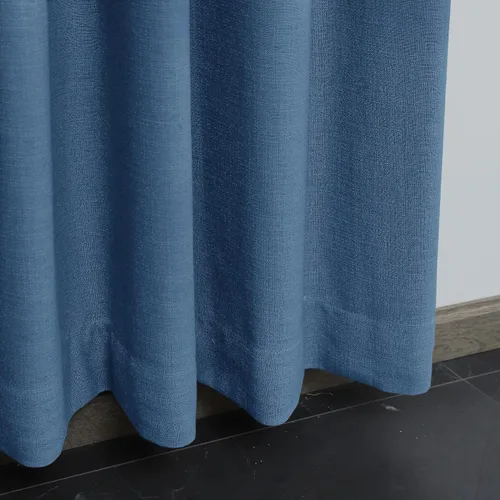Vista 5 de Fcosie Cortinas de Lino Azul Egeo de 120 Pulgadas de Largo, Cortinas Divisoras de Privacidad, Paneles Oscurecedores con Ojales Extra Largos