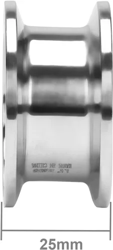 Vista 3 de DERNORD Tubo de carrete sanitario con extremos de abrazadera, tubo redondo sin costuras SS304 con brida de virola de 1.988 in con triple abrazadera