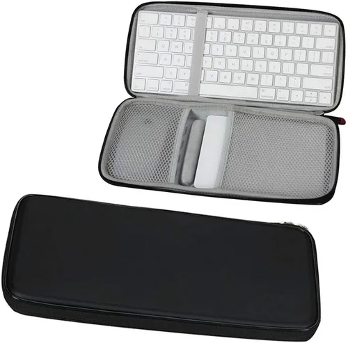Vista 6 de Hermitshell Funda rígida de viaje para Apple Magic Keyboard MLA22LL/A + Trackpad 2 MJ2R2LL/A + Mouse Bluetooth (nailon, negro)