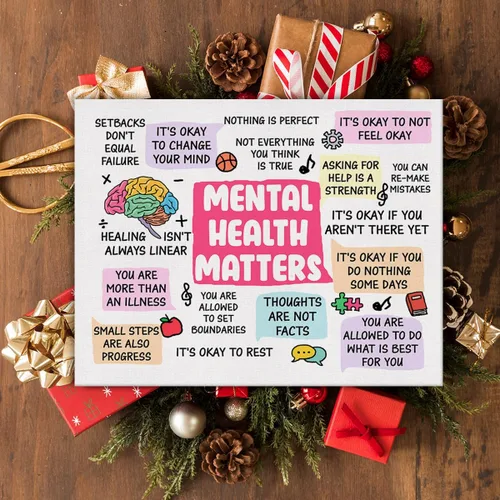 Vista 5 de Hijie Póster de Lienzo de Arte de Pared de Salud Mental de Terapia de Oficina para Decoración - Arte de Pared de Impresión en Lienzo Motivacional La