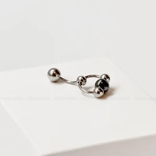 Vista 4 de Piercing de capucha para piercing genital Vch Piercing Vertical 0.49 oz Piercing de capucha para mujer Vch Jewelry Vertical Hood, Metal, Hematita