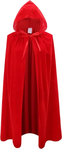 Vista 8 de OurLore Capa de terciopelo con capucha unisex para niños, disfraz de Halloween y Navidad Azul