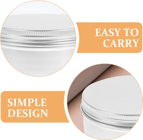 Vista 7 de 5pcs 100ml Silver Aluminum Jar Containers for Face Cream