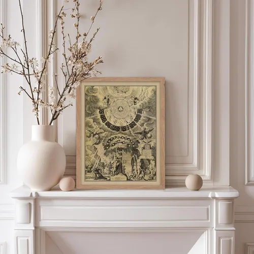 Vista 5 de Monem Art - Póster vintage del árbol alquímico de la vida, impresión retro, arte celestial, arte de mitología, regalo para hombres y mujeres