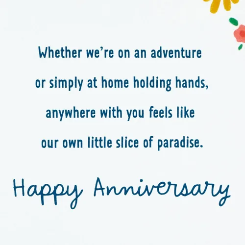 Vista 4 de Tarjeta de aniversario Hallmark para esposo, esposa, novio, novia (Juntos) Couple Under Umbrella Artwork, Gold Foil Accents, Card Measures 5.8 X